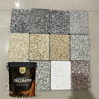 Revêtement en résine acrylique à deux composants VALIDEA, respectueux de l'environnement, à base de pierres, effet pierre 3-5 mm, peinture pour sols et murs extérieurs