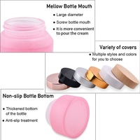 Pot en verre pour cosmétiques, 15g, 30g, 50g, vide, à épaule inclinée, givré, avec couvercle à vis en verre, pour soins de la peau, logo personnalisé