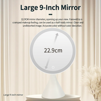 Grand miroir de maquillage LED en aluminium Art Déco à taille fine, de haute qualité, pour bureau, dortoir d'étudiant et maison