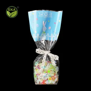 Customized clear plastic cookie bag opp square bottom transparent candy packaging bags