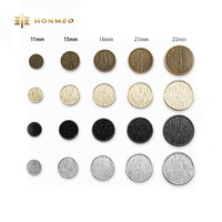 Boutons en métal plaqué alliage de zinc HONMEO OEM 15 mm pour vêtements, logo personnalisé, bouton à tige métallique