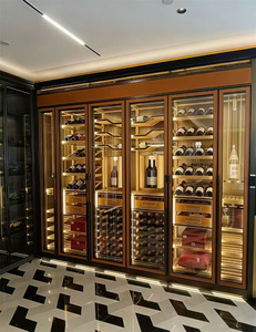 Cantinetta Refrigerata di Lusso per Soggiorno, Mobile Porta Vini in Vetro Isolato, Frigorifero per Vino Rosso Integrato in Bronzo - Product Image 2