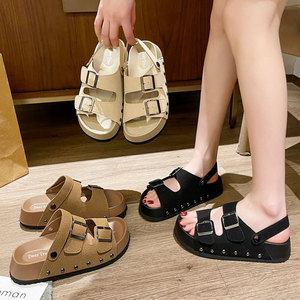 Sandalias de Plataforma de Verano para Mujer, Antideslizantes, Transpirables, con Suela de Goma Suave, Plataforma Alta, Doble Correa, Versátiles - Product Image 6