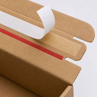 Boîte d'expédition en carton ondulé kraft écologique personnalisée avec bande adhésive pelable et scellable pour le commerce électronique et les vêtements
