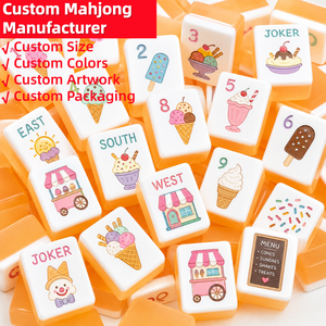 Jeu de <span class=keywords><strong>Mahjong</strong></span> américain en gelée d'orange avec tuiles numérotées personnalisées et tuiles Joker du vent, ensemble de <span class=keywords><strong>Mahjong</strong></span> pour enfants, <span class=keywords><strong>jouets</strong></span> éducatifs préscolaires du fabricant - Product Image 1