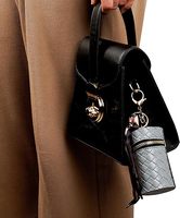 Étui à rouge à lèvres zippé, porte-clés, breloque pour foulard, mini pochette en cuir végétalien pour brillant à lèvres, à accrocher à n'importe quel sac ou porte-clés