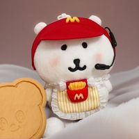 Adorable poupée ours autoironique de 13 cm, ensemble de vêtements en coton avec bavoir et chapeau de 10 cm, style McDonald's, Joyfull