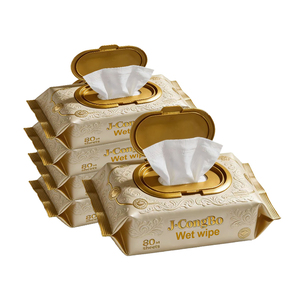 J.CongBo Free Sample Custom Organic Water Wet <strong>Wipes</strong> One-Time Cleaning Wet <strong>Wipes</strong> 80 Pieces/Bag - Product Image 1