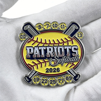 Épinglette de baseball américaine personnalisée en émail avec logo sur mesure, design imitation antique, métal plaqué or
