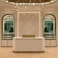 Vitrine de luxe en acier inoxydable, présentoir à bijoux écologique, vitrine robuste et étanche, éclairage LED, boîte à bijoux