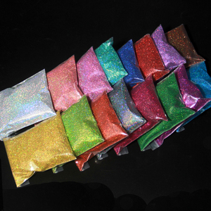 Poudre de paillettes fines décoratives en gros, sacs de 50g, paillettes holographiques en polyester pour artisanat, résine, gobelets et nail art - Product Image 4