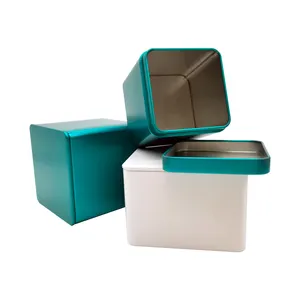 Christmas Wholesale Hot Custom Printed Airtight Lid Tin Box Gift Packaging Boxes Metal Square Cookies Tin Container