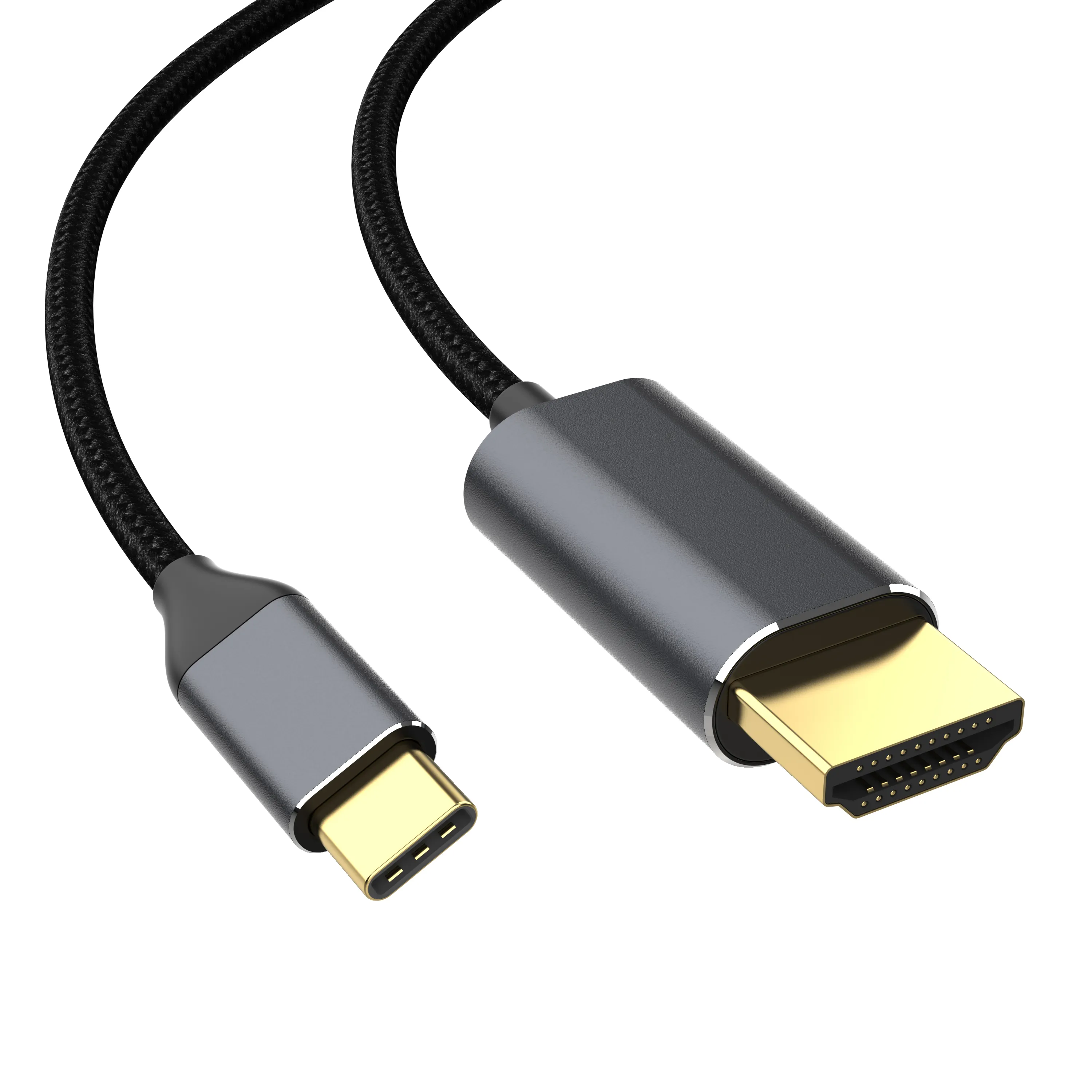 USB C HDMI kablosu 4K anti-girişim altın kaplama fişler alüminyum tip-c HDMI kablosu, iPhone 15 için uyumlu, Mac kitap