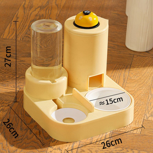 موزع طعام وماء أوتوماتيكي 2 في <span class=keywords><strong>1</strong></span> للحيوانات الأليفة بنظام يعمل بالجاذبية لتتبع الكلاب والحيوانات الأليفة، مصنوع من البلاستيك المتين - Product Image 2