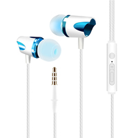 Headset Earphone Mega Bass Berlapis Emas Grosir, Peredam Kebisingan Lingkungan (ENC), Kabel 1.2m, 3.5mm
