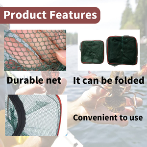 Piège à homard pliable Datao, portable et efficace, filet de pêche à ressort sans nœuds en polyéthylène - Product Image 3