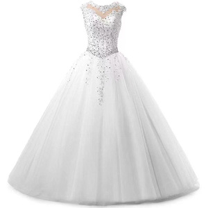 White Organza Ball Gown V-Neck Backless Empire Waistline Evening Dress For Party Bridal Events - Product Image 1