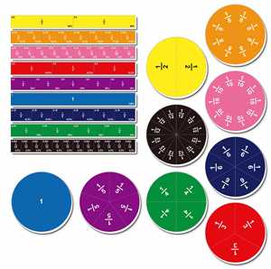 Juego de 102 Piezas de Barras Magnéticas para la Escuela Primaria, Material Didáctico, Fichas Magnéticas de Fracciones, Círculos de Fracciones - Product Image 1