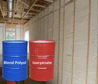 Mousse pulvérisée à cellules fermées bicomposante, polyuréthane rigide (PU), mousse polymère liquide, usage industriel, pureté 100%, qualité supérieure