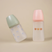 Nouveau modèle de biberon en verre sans BPA pour nouveau-né avec tétines en silicone anti-coliques de 0 à 12 mois