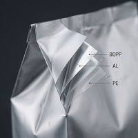Bolsa de Fondo Cuadrado BOPP, Impresa en Offset, Reciclable, con Lámina Plateada Brillante, para Almacenamiento de Alimentos, Bolsa de Plástico para Leche