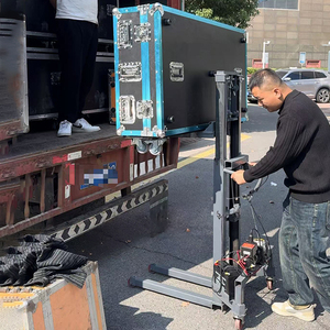 300kg piccolo sollevamento carrello elevatore Stacker <span class=keywords><strong>Mini</strong></span> forcella autocarro autocaricamento carrello elevatore Semi elettrico Stacker - Product Image 5