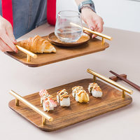 Assiette de présentation en bois d'acacia de 8 pouces à motif original – Assiette de service ronde écologique pour les ensembles de cadeaux de mariage