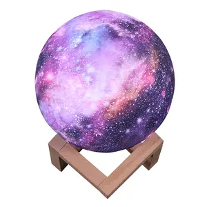 Neue Ankunft 3D Druck Sterne Mond Lampe Bunte Ändern Touch Wohnkultur Kreative Geschenk Usb Led Galaxy Nacht Lampe