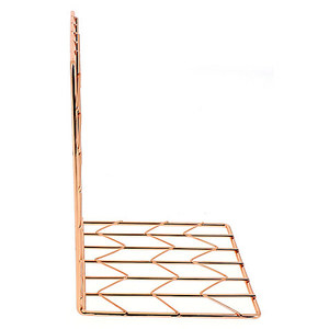 Commercio all'ingrosso Decorativo Set Di 2 del Metallo In Oro Rosa Filo Libro si conclude Supporta per Scaffali di <span class=keywords><strong>Libri</strong></span> - Product Image 2
