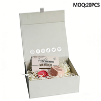 Boîte cadeau de luxe en carton mat beige gris avec fermeture magnétique pliable, recyclable, pour bijoux, chaussettes, emballage