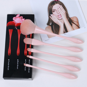 Makeup <b>Brush</b> Set 5-Piece Synthetic Hair Long Handle Portable Foundation Blusher Concealer <b>Brushes</b> - Product Image 1