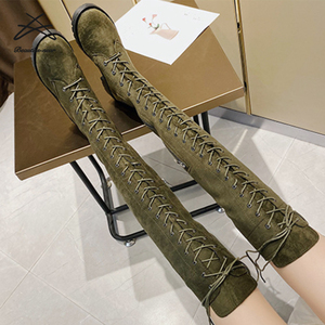 Taglie forti da donna donna inverno Sexy sopra il <span class=keywords><strong>ginocchio</strong></span> stivali con cerniera con tacco <span class=keywords><strong>alto</strong></span> <span class=keywords><strong>alto</strong></span> a punta tonda con tacco <span class=keywords><strong>alto</strong></span> <span class=keywords><strong>al</strong></span> <span class=keywords><strong>ginocchio</strong></span> - Product Image 6
