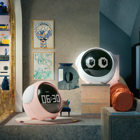 Réveil intelligent miniature pour enfants HBK, commande vocale, veilleuse, affichage numérique, design moderne, dessin animé, ABS+PC+Silicone