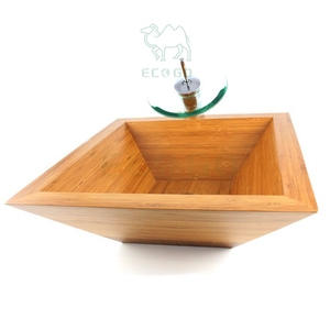 Lavabo de salle de bain moderne en bambou, deux pièces, haute capacité, écologique, avec logo personnalisé, vente en gros - Product Image 3