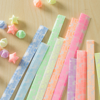 Bandes de papier origami lumineuses, étoiles porte-bonheur colorées, papier à plier pour la création artisanale de pots cadeaux, décoration de chambre, artisanat