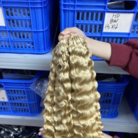 Cheveux humains vietnamiens 100 % naturels, prix de gros, pour tresses, bouclés birmanes 613 #   Plumes au crochet pour cheveux