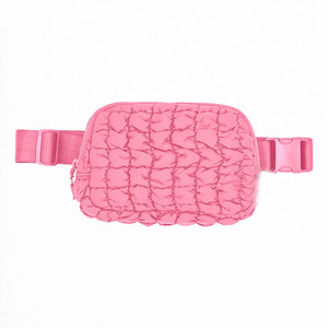 Tas sabuk Puffer untuk wanita, tas pinggang olahraga untuk lari, tas pinggang ritsleting berlapis - Product Image 4