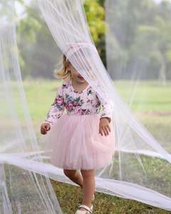 ชุดเดรสสำหรับเด็กผู้หญิงชุดเดรสแขนยาวสีชมพูสำหรับงานปาร์ตี้วันเกิดเสื้อผ้าสำหรับเด็กผู้หญิงวัยหัดเดินฤดูใบไม้ร่วง - Product Image 5