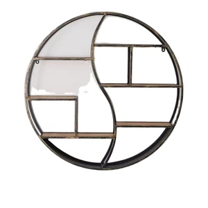 Étagère murale de salon en fer forgé, petite étagère simple dorée pour café, salon - Product Image 1