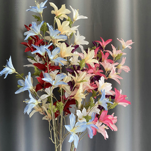 Orquídeas Artificiales de Tallo Largo en Color <span class=keywords><strong>Rosa</strong></span> <span class=keywords><strong>y</strong></span> <span class=keywords><strong>Azul</strong></span>, Precio Económico al por Mayor, para Decoración - Product Image 4