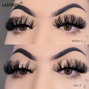 Venta al por mayor Ruso Full Strip Lashes D Curl 3D 25mm Strip Lashes Fluffy Extra Long Real Mink Eyelash