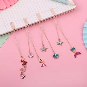 Marque-pages en métal émaillé mignons et créatifs en gros, souvenirs personnalisés en alliage de zinc pour fournitures de papeterie - Product Image 5