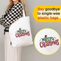 Sac cadeau de Noël imprimé avec logo personnalisé, sac en toile de coton uni, sac de shopping, sac fourre-tout de Noël