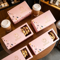 Boîte à tiroir personnalisée de luxe, légère et magnifiquement personnalisée avec logo, de qualité alimentaire, pour emballer des biscuits, des macarons, des beignets