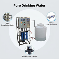 Système de Purification d'Eau par Osmose Inverse RO UV, Filtre à Eau Désalinisateur pour Eau Potable avec Taux de Désalinisation de 98 %