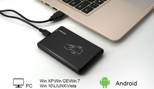 Personalizable 125kHz y 13,56 MHz USB RFID Tarjeta Lector de etiquetas ISO 14443A e ISO 15693 Material ABS para control de acceso - Product Image 2