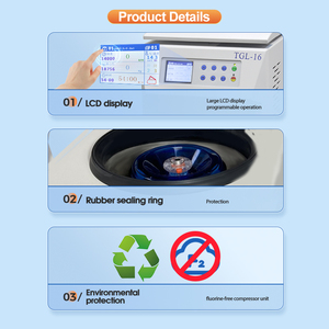 Cenlee <strong>Micro</strong> <strong>High</strong>-<strong>Speed</strong> Electric Laboratory <strong>Centrifuge</strong> 16000r/min <strong>Benchtop</strong> Low Noise Stainless Steel LCD Touch Display for Lab - Product Image 4