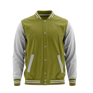Premium Men's Custom Varsity <b>Jacket</b> Wool Body & PU <b>Leather</b> Sleeves Blank Letterman Baseball <b>Jacket</b> Wholesale Manufacturer - Product Image 4