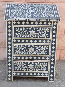 Meuble de rangement à tiroirs en incrustation d'os traditionnelle de qualité d'exportation, meubles artisanaux avec un design d'incrustation détaillé en vrac - Product Image 5