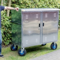 Coffre de Selle Galvanisé avec Serrure, Armoire de Rangement Professionnelle pour Équipement Équestre, Organisateur d'Équipement d'Équitation